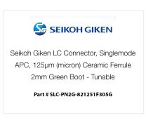 Seikoh Giken LC Connector, Singlemode, APC, 125µm (micron) Ceramic Ferrule, 2mm Green Boot - Tunable