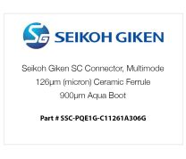 Connecteur SC Seikoh Giken, multimode, férule en céramique 126 µm (micron), gaine Aqua 900 µm