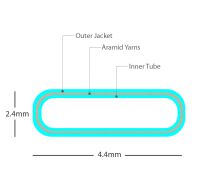 LightTube 4.4 x 2.4mm Ribbon Furcation Tubing - Hytrel(TPE) - Aqua