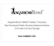 ÅngströmBond® AB9037 Flexible, Thixotropic, Blue Fluorescent Plastic Bonding Adhesive/Urethane, UV & Heat Cure (3cc Syringe)