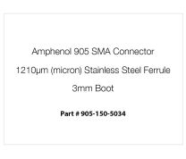Amphenol 905 SMA Connector, 1210µm Stainless Steel Ferrule, 3mm Black Boot