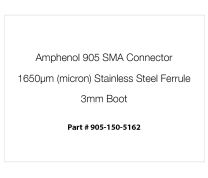 Amphenol 905 SMA Connector, 1650µm Stainless Steel Ferrule, 3mm Black Boot