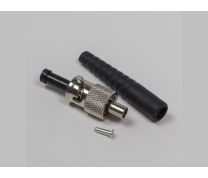 FiberSource ST® II Connector, Multimode, 127µm (micron) Ceramic Ferrule, 3mm Black Boot