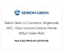 Conector LC Seikoh Giken, monomodo, APC, casquillo cerámico de 125 µm (micras), funda verde de 900 µm