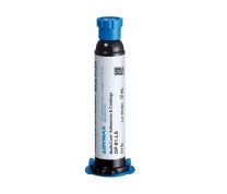 Dymax OP-81-LS Low Shrinkage Epoxy, Off White Opaque to Charcoal Translucent Gel, Hybrid UV, LED & Heat Cure - 10ml Syringe