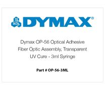 Dymax OP-56 Optical Adhesive, Fiber Optic Assembly, Transparent, UV Cure - 3ml Syringe