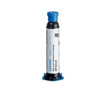Dymax OP-83-LS Low Shrinkage Epoxy, Off White Opaque to Charcoal Translucent Gel, Hybrid UV, LED & Heat Cure - 10ml Syringe