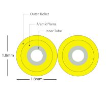 Tubo LightTube dúplex (ZIP) de 1.8 mm - PVC / Hytrel (TPE) - Amarillo