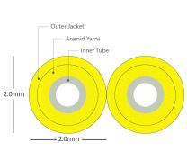 Tubo LightTube dúplex (ZIP) de 2.0 mm - PVC / Hytrel (TPE) - Amarillo