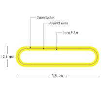 Tubo de conexión de cinta LightTube de 4.7 x 2.3 mm - PVC / PVDF - Amarillo