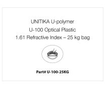UNITIKA U-polymer U-100 Plástico óptico, índice de refracción 1.61 – Bolsa de 25 kg