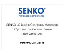 SENKO LC Duplex Connector, Multimode, 127µm (micron) Ceramic Ferrule, 2mm White Boot