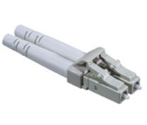 FiberSource LC Duplex Connector, Multimode, 127µm (micron) Ceramic Ferrule, 3mm White Boot