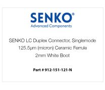 SENKO LC Duplex Connector, Singlemode, 125.5µm (micron) Ceramic Ferrule, 2mm White Boot